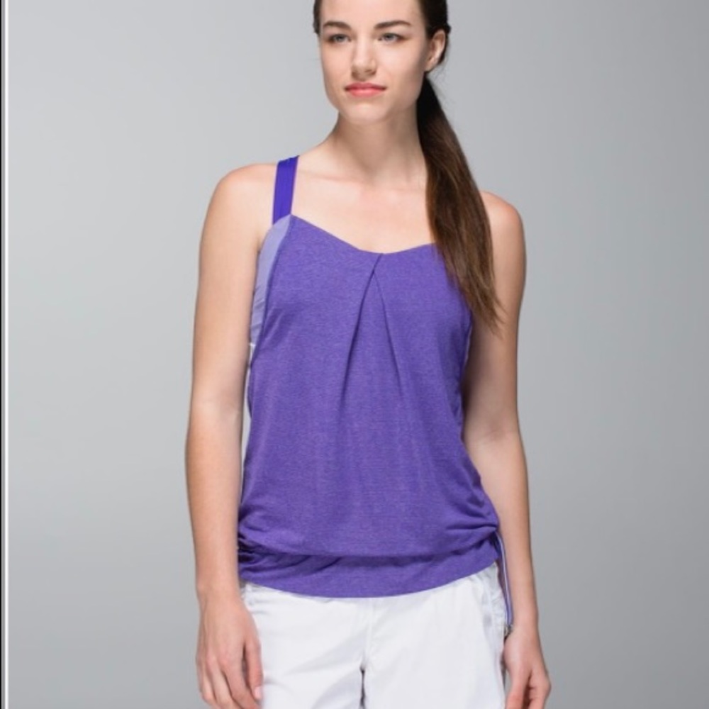 Lululemon Rest Less Tank Wee Stripe Bruise Berry 6